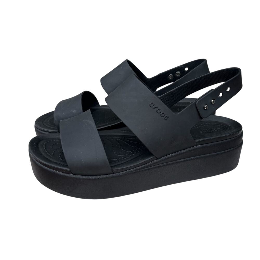 Crocs Brooklyn Low Wedge Black Women's Size 10 Platform Sandal Comfy